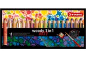 Hobby artikelen - STABILO woody Arty 3 in 1 cardboard wallet of 18 pens incl. a sharpener - 208543