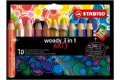 Hobby artikelen - STABILO woody Arty 3 in 1 cardboard wallet of 10 pens incl. a sharpener - 208542