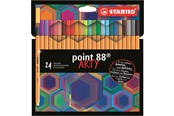 Hobby artikelen - STABILO ® punt 88® fineliner Arty kartonnen portefeuille van 24 kleuren - 201089