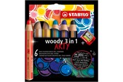 Hobby artikelen - STABILO woody Arty 3 in 1 cardboard wallet of 6 pens incl. A sharpener - 208548