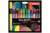 Hobby artikelen - STABILO Pen 68 Max Arty wallet of 12 pens - 204092