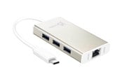 USB hub - j5create 3-Port USB Hub (with Ethernet) USB hub - 3 - USB 3.0 - Zilver - JCH471-N
