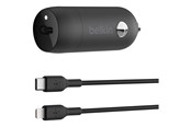 Mobiel - Adapters & Opladers - Belkin BoostCharge 30W USB-C Car Charger + USB-C to Lightning cable - CCA004BT1MBK-B5
