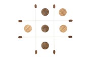 Tuinspellen - Tic-Tac-Toe 90 x 90 cm Grey/Brown Rubberwood - 26932