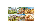 Puzzels - Goki Wooden Mini Puzzle - Wild Animals Vloer - 57419