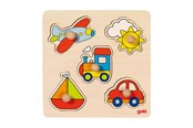 Puzzels - Goki Wooden Stud Puzzle Vehicles Hout - 57547