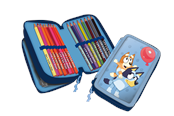 School accessoires - Euromic Bluey 2-compartment filled pencil case A6 noteboo - 048208516-RPET