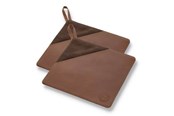 Keuken accessoires - Pillivuyt Potholder 20.5 x 20.5 cm 2 pcs Brown Canvas/Leather - 29575