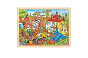 Puzzels - Goki Wooden Jigsaw Puzzle - Construction Site 96p Hout - 57670
