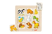 Puzzels - Goki Wooden Jigsaw Puzzle Who Eats What? Hout - 56880