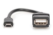USB-kabel - DIGITUS OTG USB 2.0 to USB Mini-B Adapter - AK-300310-002-S