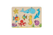 Puzzels - Goki Stud Puzzle Underwater World 8pcs. Hout - 57953