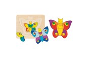Puzzels - Goki Wooden 3-layer Puzzle Butterfly Hout - 57899
