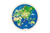 Puzzels - Goki Double Sided Wooden Puzzle - Globe 57pcs. Hout - 57666