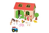 Houten speelgoed - Goki Wooden Farmhouse 13pcs. - 58497
