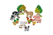 Houten speelgoed - Goki Wooden Farm Animals 14pcs. - 53034