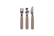Babyspullen - Filibabba Silicone cutlery set - Warm Grey - FI-02254
