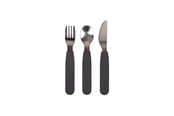 Babyspullen - Filibabba Silicone cutlery set - Stone Grey - FI-02290