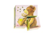 Puzzels - Goki Wooden Block Puzzle Baby Animals Blok - 57056