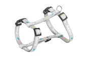 Honden - Trixie Junior Puppy H-Harness with Lead M-L: 27-45cm/10mm 2m. light grey - TX15350