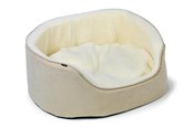 Honden - Dogman Pet Bed Sherpa High Rim Beige Medium 60x48x23cm - 805082