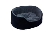 Honden - Dogman Pet Bed Sherpa High Rim Black Small 50x43x21cm - 805087