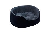 Honden - Dogman Pet Bed Sherpa High Rim Black Large 70x53x25cm - 805089