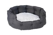Honden - Dogman Pet Bed Classy Memory Foam Oval Grey XL 84x80x34cm - 805667