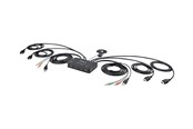 KVM Switch - StarTech.com 2-Port Dual-Monitor HDMI Cable KVM Switch 4K 60Hz Compact KVM with 5ft/1.5m USB-A/HDMI/Audio Integrated Cables Bus Powered - C2-DH46-UA2-CBL-KVM