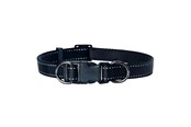 Honden - Dogman Nylon Hondenhalsband Iris Zwart Klein 10mmx22-35cm - 123000