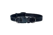 Honden - Dogman Nylon Hondenhalsband Iris Zwart Medium 15mmx35-50cm - 123001