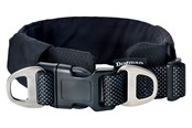 Honden - Dogman Emmi Gevoerde Verstelbare Halsband Zwart XS (32mm x 34-55cm) - 127000