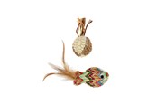 Katten - Dogman Kattenspeelgoed Kleurrijke twillstof vis en bal met kattenkruid 16cm - 331389