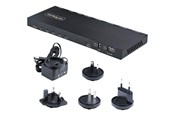 Screen- en audioswitch - StarTech.com 4-Port HDMI Splitter 4K 60Hz HDMI 2.0 Video 1 In 4 Out HDMI Splitter 4K HDMI Splitter w/Built-in Scaler 3.5mm/Optical Audio Port Durable Metal Housing HDR/HDCP - HDMI-SPLITTER-44K60S