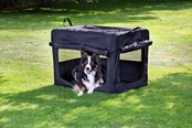 Honden - Dogman Milou Canvas Crate Black Medium 60x42x42cm - 375601