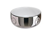 Katten - Trixie Ceramic Bowl cat 0.3 l/ø 11 cm silver/white - TX24799