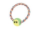Honden - Trixie Rope Ring with Tennis Ball 6.4cm assorted colours - TX3266