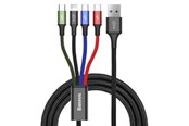 USB-kabel - Baseus Fast USB Cable 4in1 2xUSB-C / Lightning / Micro 3.5A 1.2m - Black - CA1T4-B01