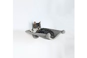 Katten - Trixie Wandgemonteerde Pluchen Kattenhangmat met Metalen Frame Grijs 42x41cm - TX49970