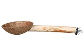 Vogelspeelgoed - Trixie Natuurlijke houten zitstok met kokosnoot voerbak 25cm - TX58747