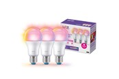 Smart Home - WiZ Color A60 E27 Smart LED Bulb 3-pack - RGB/16 Million colors + Dimmable White LED - 929003601033