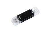 Geheugenkaart - adapter en kaartlezer - Hama "Basic" USB 2.0 OTG Cardreader SD / microSD black - 181056