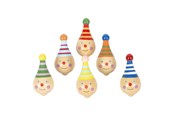 Houten speelgoed - Small Foot - Wooden Spinning Top Clown 6pcs. - 6138