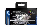 Schrijf- en tekengerei - Staedtler Pigment soft brush 372 "Grey colours" 6pcs. Cardboard box - 372 C6