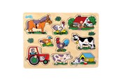 Puzzels - Small Foot - Wooden Stud Puzzle Farm 9pcs. Hout - 1767
