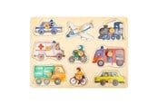 Puzzels - Small Foot - Wooden Stud Puzzle City Vehicles 9pc Hout - 11503