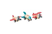 Speelgoedauto - Small Foot - Wooden Pull-back Planes Set of 3 - 11884