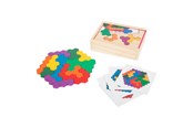 Puzzels - Small Foot - Wooden Shape Puzzle Hexagon Hout - 11729