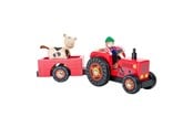 Doen-alsof spelen - Small Foot - Wooden Tractor with Trailer Red and Trailer Red and Play Figures 4dlg. - 10316
