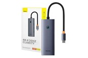 USB hub - Baseus 5-in-1 Hub UltraJoy Series USB-C to HDMI4K@30Hz+3xUSB 3.0+1xPD (grey) USB hub - 5 - USB 3.0 - Grijs - B00052801811-00
